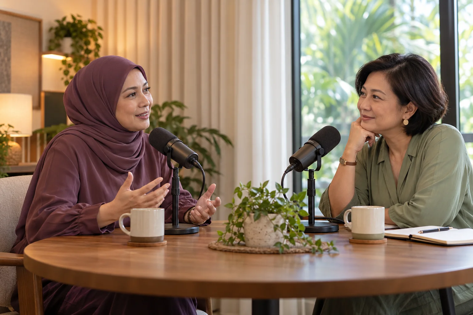 Ilustrasi konsep podcast; bukan hos sebenar